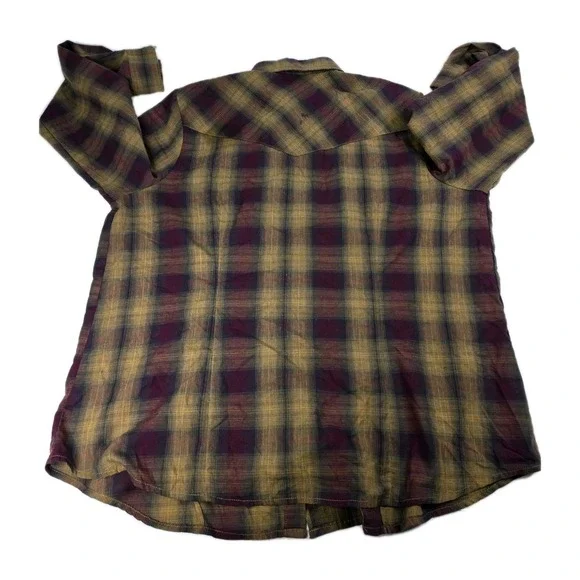 Roper Mens XXL Plaid Western Shirt Long‎ Sleeve Pearl Snap Front Cowboy Casual - Picture 11 of 13